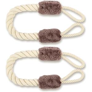 AYESY Fermaporta Corda, 2 Corda Fermaporta Di Sicurezza per Porte e Finestre Corda Anti-Pizzicamento 60 cm Cotone per Maniglia della Porta Ferma Cassetti Sicurezza Bambini e Animali Domestici Marrone