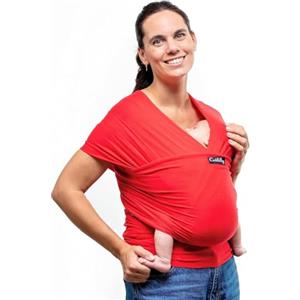 CuddleBug Fascia Porta Bebé Neonato e Bimbi fino a 16 Kg - Fascia Neonato per Trasporto a Mani Libere - Marsupio Bambino a Fascia - Ideale come Regalo Nascita e Baby Shower (Rosso/Red)