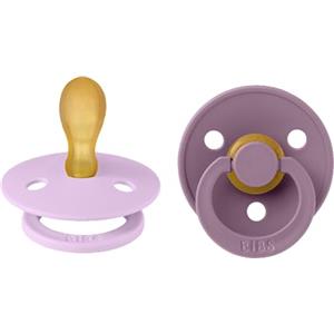 BIBS Colour Symmetrical, Set di 2 ciucci, succhietto senza BPA, Tettarella simmetrica. Lattice di gomma naturale, Prodotto in Danimarca/UE, Taglia 2 (6-18 mesi), Violet Sky/Mauve