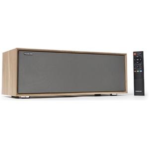 VULKKANO T50 ARC Cassa Amplificata con 50W di Potenza, Woofer da 4" a Doppio Tubo, Bluetooth 5.0, HDMI ARC, Optica, RCA, USB, Telecomando Altoparlante da tavolo, TV o Scaffale, Colore Brown
