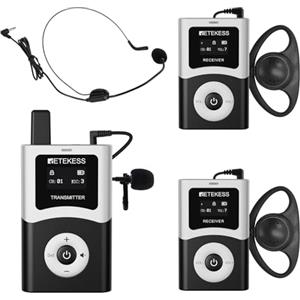 Retekess T130U (T130 4rd) Sistema per Guide Turistiche, Cuffie per Guide Turistiche, Audioguide, Trasmissione Digitale, Funzionamento con un Solo Tasto, per Viaggi VIP
