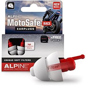 Alpine MotoSafe Race - Tappi da Gara - Tappi da Escursioni - Previeni i danni alle orecchie quando guidi la moto - Senti i rumori della strada - Materiale comodo ipoallergenico - Riutilizzabili