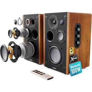 Majority 100W Casse Attive Amplificate Coppia | Casse Monitor Studio | 5.3 Bluetooth Altoparlanti Audio Amplificate con Xtra Bassi & 3 altoparlanti D100 Speakers