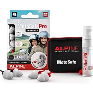 Alpine MotoSafe Pro Tappi per Orecchie - Tappi da Gara ed Escursioni - Previeni i danni alle orecchie quando guidi la moto - Senti i rumori della strada - Comodi e riutilizzabili