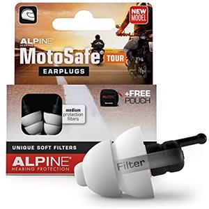 Alpine MotoSafe Tour - Tappi per Orecchie - Tappi da Gara ed Escursioni - Previeni i danni alle orecchie quando guidi la moto - Senti i rumori della strada - Comodi e riutilizzabili