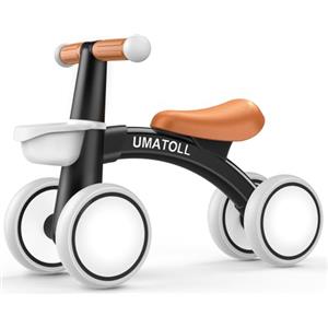 Umatoll Bicicletta Senza Pedali per 1 Anni, Bicicletta Equilibrio per Bambini 12-24 Mesi con Cestino, Giocattolo per Bici per i più Piccoli Baby, Primo Regalo di Compleanno (Nero)