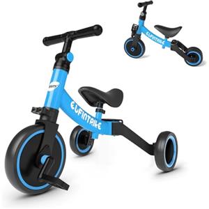 besrey Tricicli 5 in 1 Triciclo per Bambini da 1 a 5 Anni,Triciclo Senza Pedali,Bicicletta Senza Pedali,Blu
