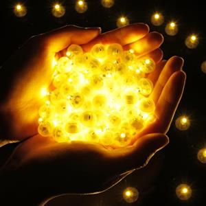 AUAUY 120PZ Mini LED a Palloncino Luci, Rotondo Lampada a Palloncino Lampeggianti, Mini Luci LED Impermeabili, per Matrimonio Compleanno Halloween Festa di Natale Capodanno Decorazione, (Bianco Caldo)