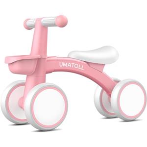 Umatoll Bicicletta Senza Pedali per 1 Anni, Bicicletta Equilibrio per Bambini 12-24 Mesi con Cestino, Giocattolo per Bici per i più Piccoli Baby, Primo Regalo di Compleanno (Rosa)