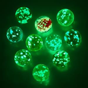 Ainiv 10Pz Palline di Vetro Luminose per Bambini, Biglie Colorate Decorative, Che Si Illuminano al Buio, Riempitivi di Vasi, per Giochi di Marmo