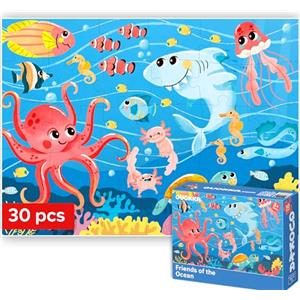 QUOKKA Puzzle 30 Pezzi Bambini 3 4 5 Anni - Puzzle Mare Educativo Bimba 2 3 Anni - Giocattolo Educativo Regalo per Bambini e Bambine dai 2 ai 6