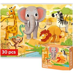 QUOKKA 30 puzzle Assortment per bambini età 3-6 | Toy for Learning Africa for 3-6 anni | Jigsaw Africa & Safari Game Gift for Boy and Girl