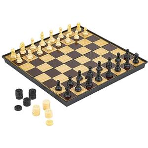 Baroni Toys Scacchi Gioco da Tavolo, Scacchiera Magnetica Pieghevole e Portatile con Custodia, Gioco di Dama, Gioco da Tavolo per Principianti e Professionisti Adulti e Bambini, 31x31 cm
