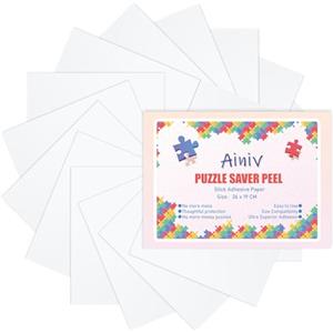 Ainiv 16 Fogli Colla per Puzzle Bifacciale Colla, Puzzle Carta Adesiva, Fogli Adesivi Puzzle Pellicola Autoadesiva, Conservano Puzzle da 2 × 1000pz, per Fissare e Proteggere i Puzzle ( 26*19cm)