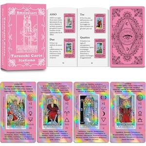 Smoostart Rosa Tarocchi Carte Italiano Per Principianti Con Significato, Tarocchi Con Guida Per Principianti, Parole Chiave, Elemento, Pianeta, Zodiaco, Chakra, Sì O No, Tono Musicale, Numerologia