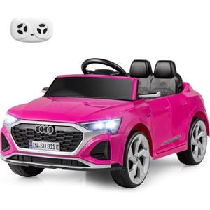 SOARS Macchina Elettrica per Bambini Audi SQ8 12V con Telecomando, Auto Elettrico a Pedale, Veicoli con Musica, Fari LED e Doppio Motore, 3 Velocità 3-5km/h, Carico 30 kg, 3+ Anni (Rosa)