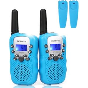 Retevis RT388 Walkie Talkie Bambini, Giocattoli per 4-12 Anni Ragazzi, PMR446 8 Canali VOX Torcia 10 Toni di Chiamata, Walkie Talkie Bambino per Natale, Campeggio, Avventura (Blu,1 Coppia)