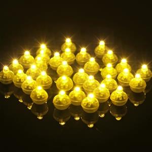 AUAUY 30PZ Mini LED a Palloncino Luci, Rotondo Lampada a Palloncino Lampeggianti, Mini Luci LED Impermeabili, per Matrimonio Compleanno Halloween Festa di Natale Capodanno Decorazione, (Bianco Caldo)