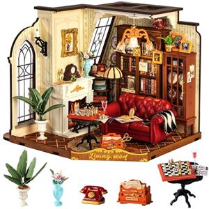 Rolife Casa delle Bambole in Miniatura Salotto di Catherine Kit Modello in Legno da Costruire per Adulti Regalo di Compleanno per Ragazze