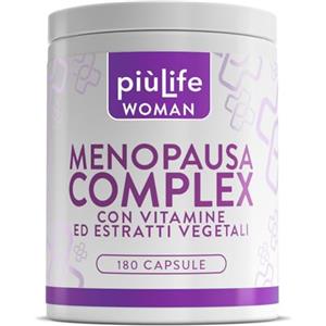 +LIFE Integratore Menopausa Completo 180 Capsule PiùLife, 3 Al Giorno, Vampate, Stanchezza Fisica Mentale, Relax, Gonfiore Addominale, Con Dioscorea Villosa, Salvia Menopausa, Passiflora, Trifoglio Rosso