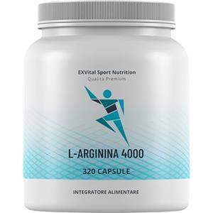 EXVital L-Arginina 4000 ad alto dosaggio, 320 capsule in qualità premium tedesca, trattamento di 2-3 mesi, amminoacidi semi-essenziali