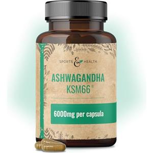CDF Sports & Health Solutions Ashwagandha KSM-66 Capsule - Ultra ad alto dosaggio 6 000 mg per capsula - Estratto puro senza additivi - 100 capsule di Ashwagandha - KSM66 Withanolidi