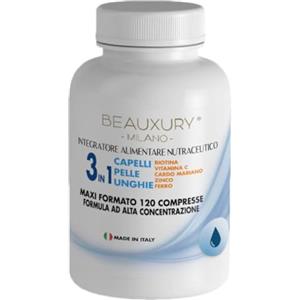 Beauxury Milano Integratore Capelli BIOTINA 900% 120 Compresse 1000mg Alto Dosaggio Made in Italy Formula Nutraceutica con Vitamina C Zinco Ferro Cardo Mariano NO Lattosio Glutine