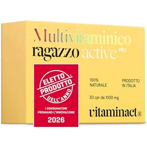 Vitaminact Multivitaminico Ragazzo. L'unico Specifico Per: Lo Studio, Memorizzare Più Velocemente, Più Focus Mentale, Stanchezza, Difese Immunitari, Sport, Energia. Vitamine e Minerali 100% Naturali. Italiano.