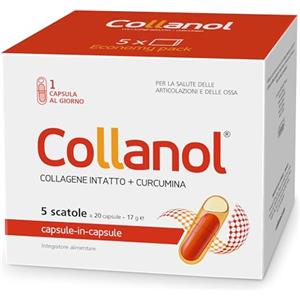 Collanol: salvaguardia della salute articolare. Formula liquida in capsula doppia. Collagene 3D + curcumina micellare. 1 caps al giorno (100 capsule)