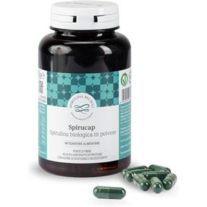 Severino Becagli Spirulina made in Tusca Spirulina Biologica in Capsule - Integratore Alimentare 100% Vegetale - 180 Capsule - Coltivata in Toscana - Fonte Naturale di Proteine e Vitamine - Made in Italy - BECAGLI