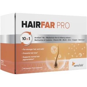 Sensilab Integratore contro la perdita di capelli per Uomini e Donne - Supporto per la Crescita dei Capelli, 60 capsule potenziate con AnaGain Nu, Biotina, Selenio e Zinco - HairFAR PRO di Sensilab