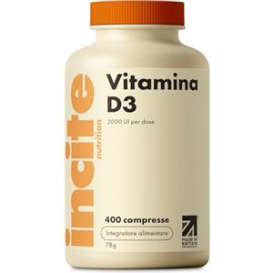 Incite Nutrition Vitamina D 2000 UI - Micro compresse di Vitamina D3 facili da deglutire - Colecalciferolo VIT D3 ad altissima concentrazione - Integratore vegetariano - Prodotto in UK