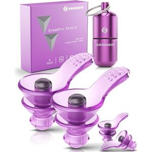 Senner ® DreamPro - Tappi orecchie per sonno tranquillo - Protezione udito in ambienti rumorosi, per chi dorme di fianco - Anti Russamento - Ipoallergenici, 2 misure, Contenitore alluminio