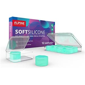 Alpine SoftSilicone - Tappi in silicone modellabili per le orecchie - Attenuazione 28dB - Ideali per ridurre i rumori durante la concentrazione, per dormire, e in piscina - Scatola da 12