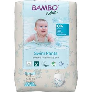 Bambo Nature Pannolini da bagno per bambini taglia S (7-12 kg), 12 pz. pannolini | Pantaloni da bagno usa e getta Secure-Fit | Comfort a prova di perdite durante i giochi in acqua