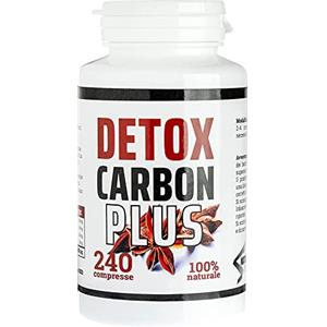 Natural Sprint Detox Carbone Vegetale (Carbon Plus Detoox) Pancia Piatta. Fermenti Lattici 7 miliardi UFC Lactobacillus Acidophilus (Enzimi Digestivi) Finocchio, Anice. Drenate Detox e Diuretico Forte 240 Compresse
