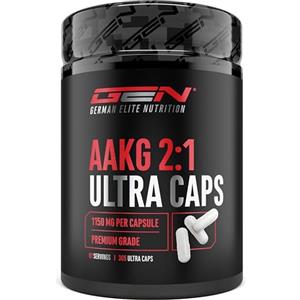GEN GERMAN ELITE NUTRITION AAKG Ultra Caps - 365 capsule con 1150 mg ciascuna di L-arginina alfa-chetoglutarato pura - Amminoacido puro da fermentazione vegetale - Altamente dosato