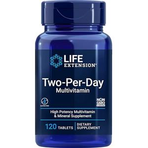 Life Extension, Multivitamin Two per Day, 120 Compresse, Testato in Laboratorio, Senza Glutine, Senza Soia, Non OGM