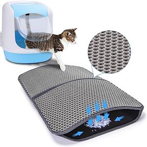 Nobleza- Alfombra para Gatos,Estera Arena Gatos, Antideslizante Estera Arena Gatos, Plegable Cat Litter Mat, Material Impermeable (Gris, 60 * 43cm)