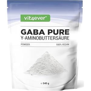 Vit4ever Gaba Pure - 540 g di polvere pura senza additivi - 100% acido gamma-aminobutirrico - 180 porzioni - vegano - qualità premium