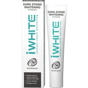 iWhite Dentifricio Sbiancante Macchie Scure 75 ml - Elimina le Macchie Scure e Sbianca i Denti con Carbone Attivo e Microperle che Aiutano a Rimuovere le Macchie e Avere Denti Più Bianchi