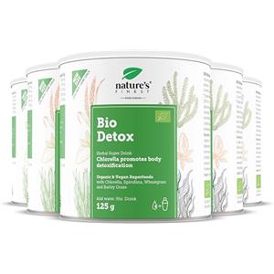 Nature's Finest Nature's Finest BIO Detox - Depurativo Mix Superfood Biologico con Spirulina, Clorella, Erba di Grano ed Erba d'Orzo - Ingredienti 100% Biologici, Senza Glutine, 625g