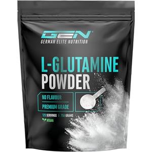 GEN GERMAN ELITE NUTRITION L-Glutammina in polvere - 750 g - Premium: pura e ultrafine senza additivi - 100% aminoacido L-Glutammina micronizzato - Neutro non aromatizzato - Altamente dosato - Vegan
