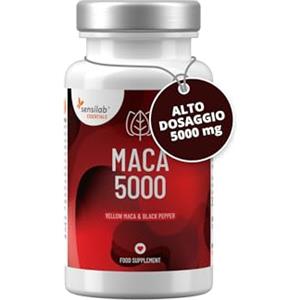 Sensilab Maca - Alto dosaggio di 500 mg corrisponde a 5000 mg di maca fresca - 60 capsule - Estratto altamente biodisponibile - Con piperina per un migliore assorbimento - Sensilab