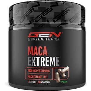 GEN GERMAN ELITE NUTRITION Maca Capsules Extreme - 365 capsule - Dosaggio elevato con 30.000 mg per dose giornaliera - Estratto speciale 10:1 - Vegan - German Elite Nutrition