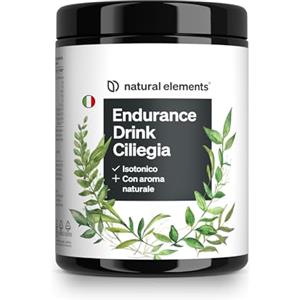 natural elements Endurance Drink Ciliegia - 600g di polvere isotonica - con elettroliti e carboidrati - gusto ciliegia - vegano, biodisponibilità ottimale - prodotto e testato in laboratorio in Germania
