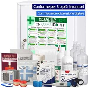ONFARMA ARMADIETTO DIGIT PLUS POLSO allegato 1 CON MISURATORE DI PRESSIONE DIGITALE DA POLSO cassetta medica primo pronto soccorso oltre 3 dipendenti