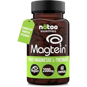NÄTOO Magnesio Treonato Alto Dosaggio Magtein 60cpr Integratore Magnesio L Treonato Puro 2000 Mg Magnesium L Threonate Integratori Stanchezza Fisica e Mentale Memoria e Concentrazione