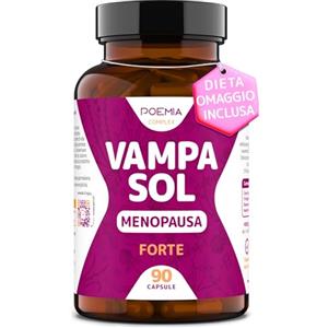 POEMIA Integratore Menopausa Completo per Vampate di Calore Vegano Inositolo Alto Dosaggio 90 Capsule Regolarizza Umore Sudorazione Cimicifuga Trifoglio Rosso Dioscorea VAMPASOL Poemia