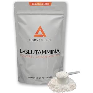 Bodyathlon L-Glutammina in polvere 500g - aminoacido L-Glutammina dal sapore puro - 100 dosi di L-Glutammina vegana e senza glutine - Recupero muscolare - Bodyathlon